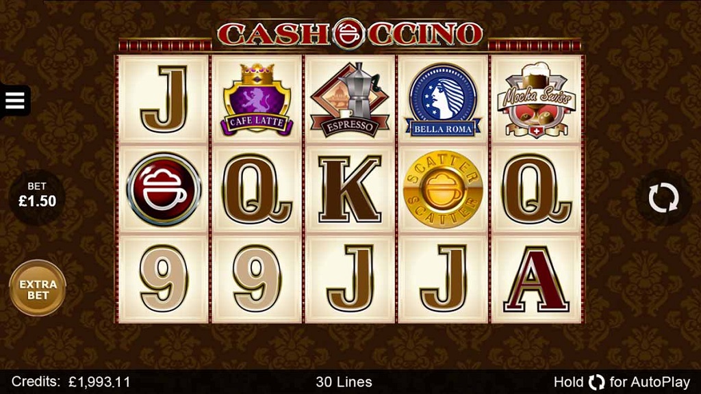 Screenshot of CashOccino slot from Microgaming