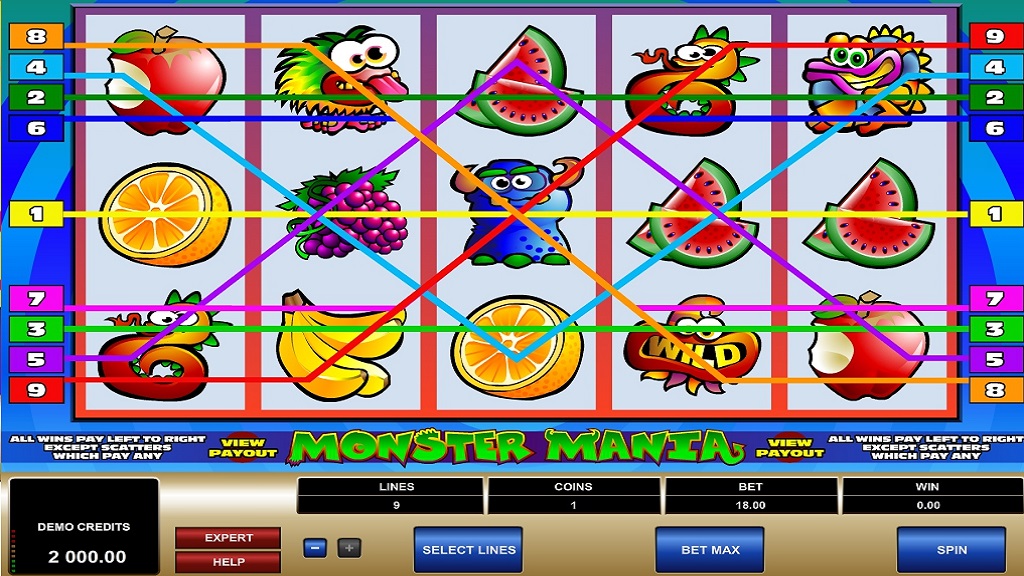 Screenshot of Monster Mania from Microgaming