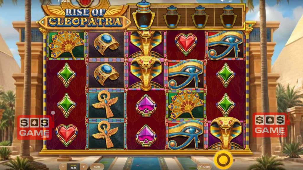 Screenshot of Rise of Cleopatra slot from Red Tiger Gaming Rise of Cleopatra